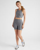 Heather Grey $|& Interval FlowHeather Sculpt Bike Short - SOF Full Front