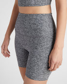 Heather Grey $|& Interval FlowHeather Sculpt Bike Short - SOF Detail