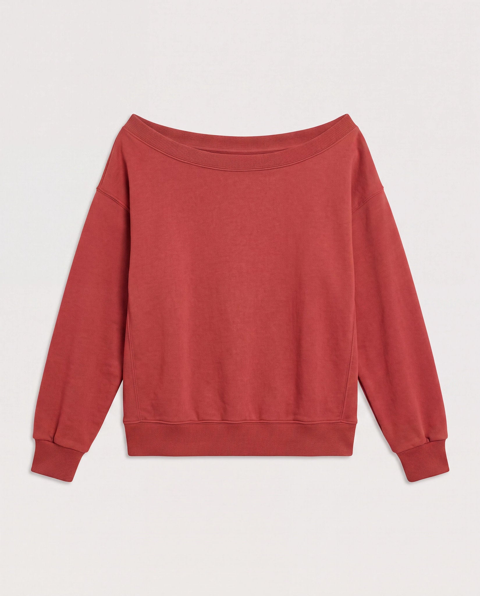 Rosewood $|& SEAS Brooksville One Shoulder Sweatshirt - Hanger Detail