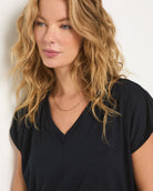 Black $|& SEAS SoCal Short Sleeved Top - SOF Full Front