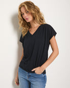 Black $|& SEAS SoCal Short Sleeved Top - SOF Front
