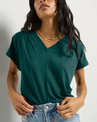 Hunter Green $|& SEAS SoCal Short Sleeved Top - SOF Full Front