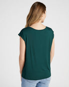 Hunter Green $|& SEAS Brentwood Boat Neck Top - SOF Back