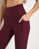 Red Wine $|& Interval FlowHeather Sculpt Pocket Legging - SOF Full Front