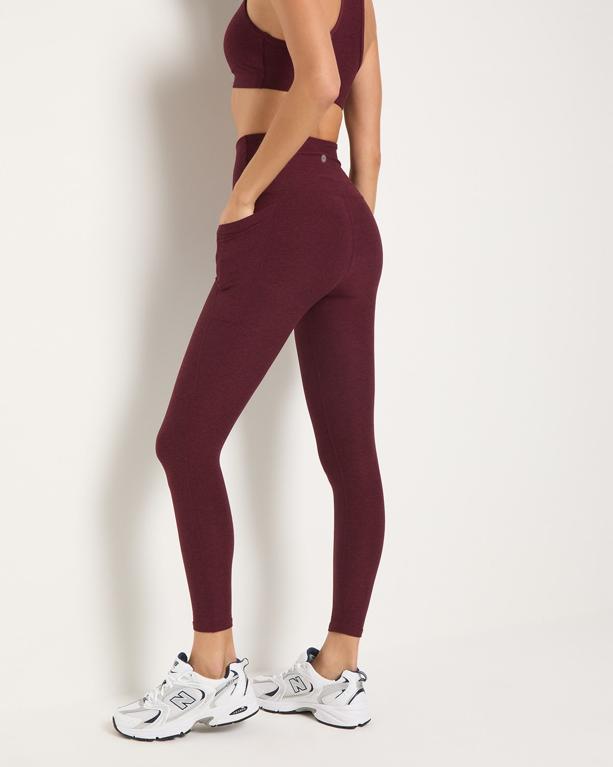 Red Wine $|& Interval FlowHeather Sculpt Pocket Legging - SOF Back