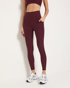 Red Wine $|& Interval FlowHeather Sculpt Pocket Legging - SOF Front