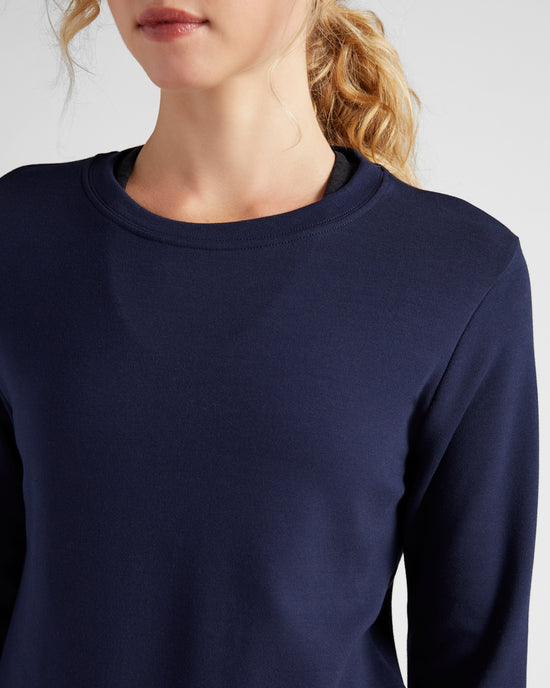 Navy $|& Interval Half Moon Pullover - SOF Detail