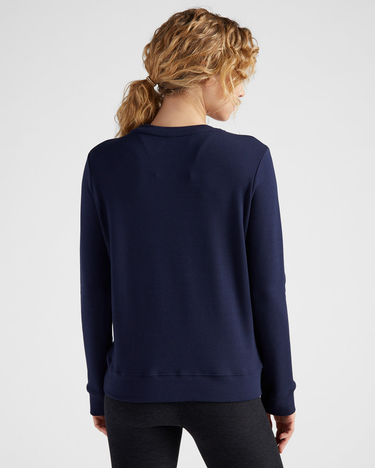 Navy $|& Interval Half Moon Pullover - SOF Back