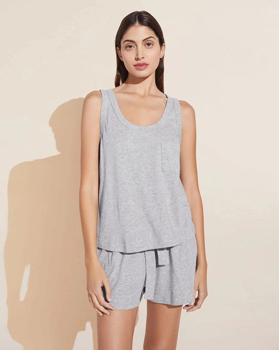 Heather Grey $|& Eberjey Aloe Infused Cotton Tank - VOF Front