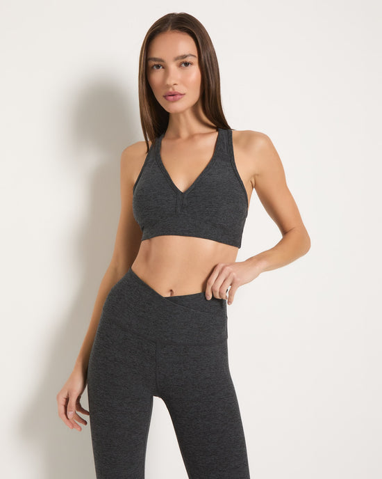 Heather Charcoal Heather Charcoal $|& Interval Enheartened Spacedye Bra - SOF Front