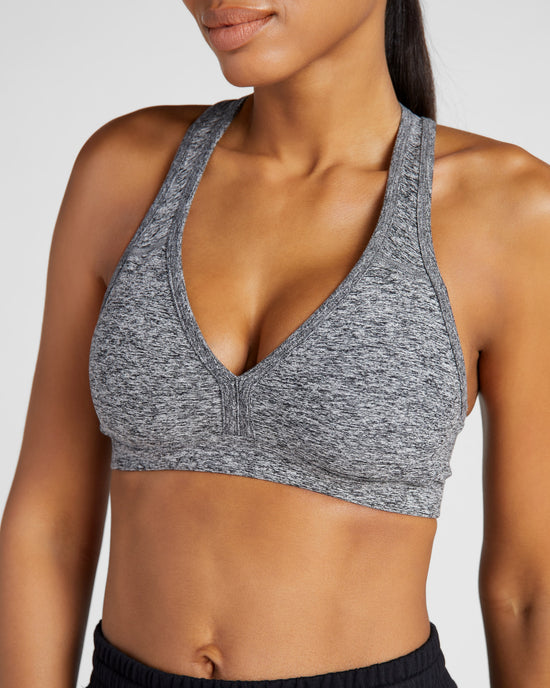 Heather Grey Grey $|& Interval Enheartened Spacedye Bra - SOF Full Front