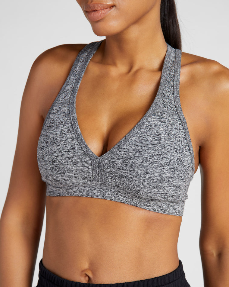 Heather Grey Grey $|& Interval Enheartened Spacedye Bra - SOF Full Front