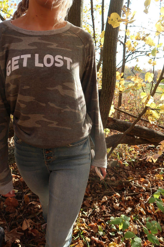 Green Camo $|& Herizon Get Lost Camo Graphic Crew - VOF Back