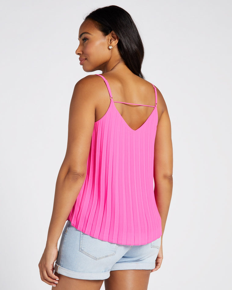 Pretty in Pink $|& Skies Are Blue Sleeveless Pleated Tank - SOF Back