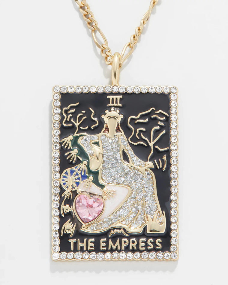 The Empress Black/Gold $|& BaubleBar Tarot Card Necklace - VOF Side