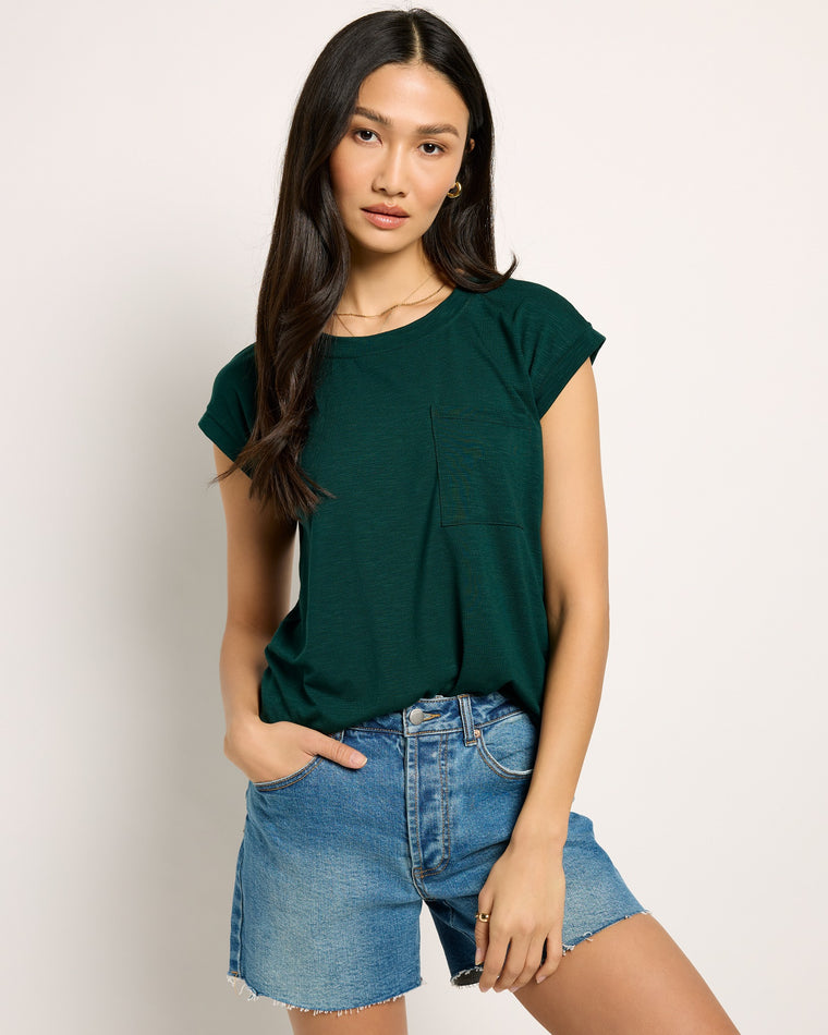 Hunter Green $|& SEAS Merrit Island Short Sleeve Tee - SOF Front