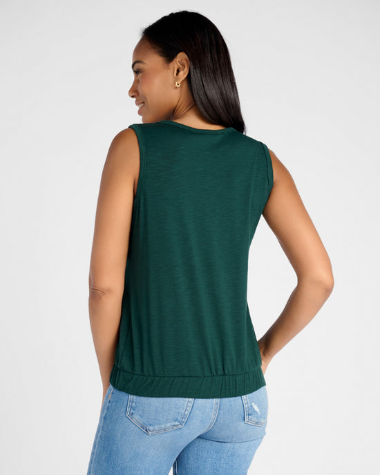 Hunter Green $|& SEAS Redwood City Banded Slub Tank - SOF Back