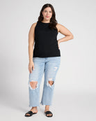 Black $|& SEAS Boat Neck Tank - UGC On Fig