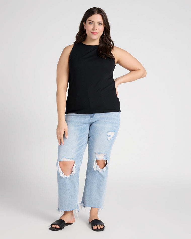 Black $|& SEAS Boat Neck Tank - SOF Full Front