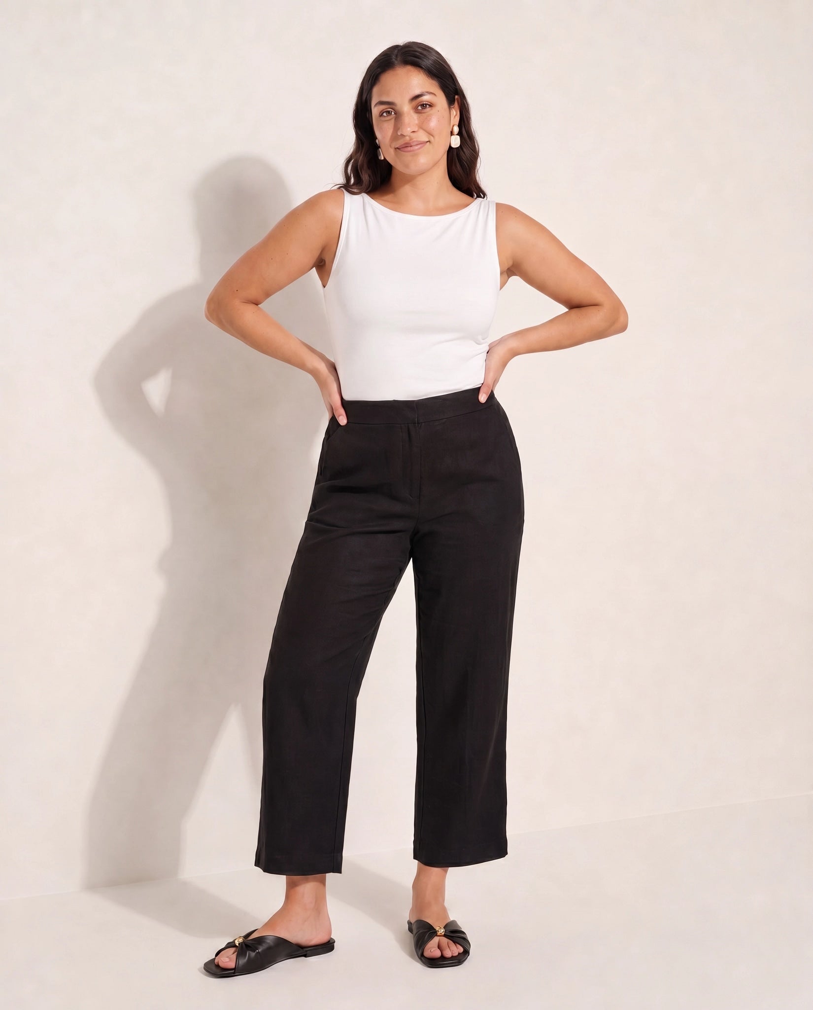 Black $|& SEAS Boat Neck Tank - UGC On Fig
