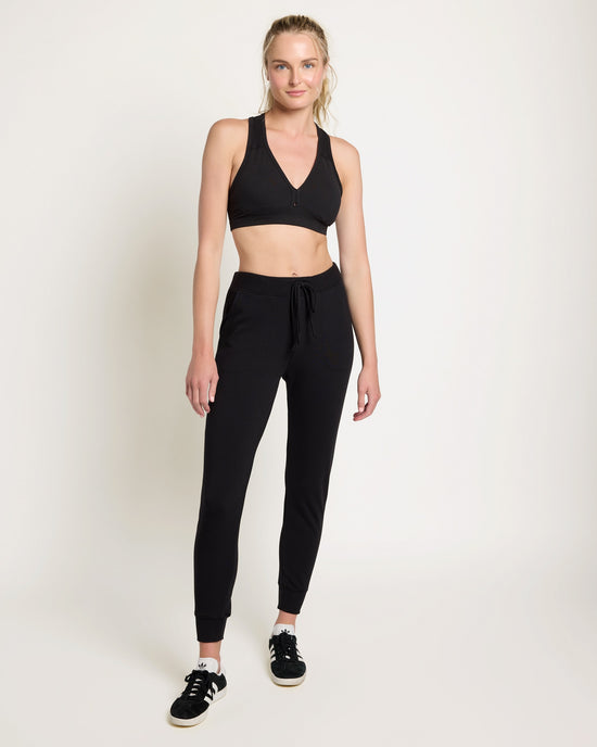 Black $|& Interval Crescent Joggers - UGC On Fig
