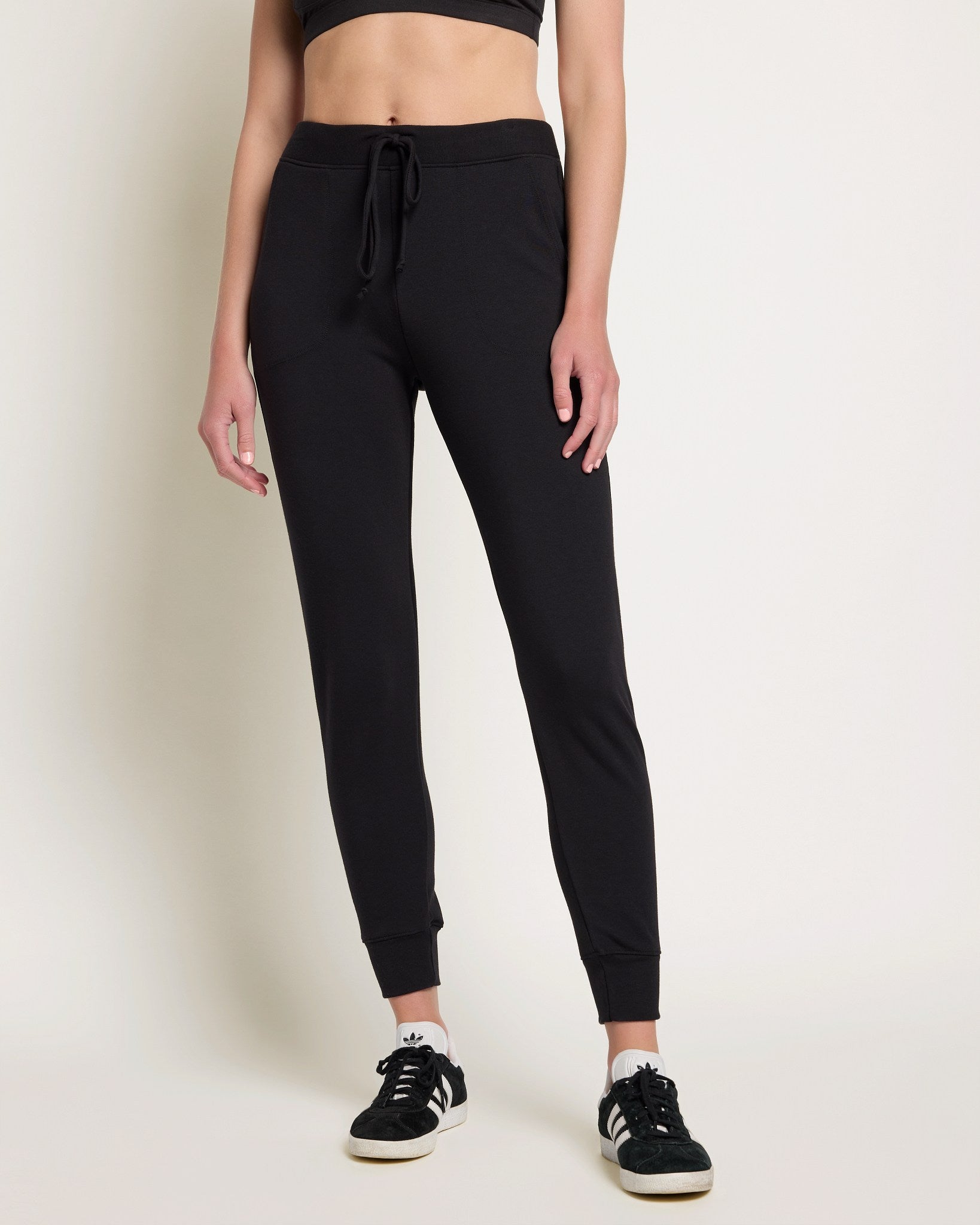 Black $|& Interval Crescent Joggers - SOF Front