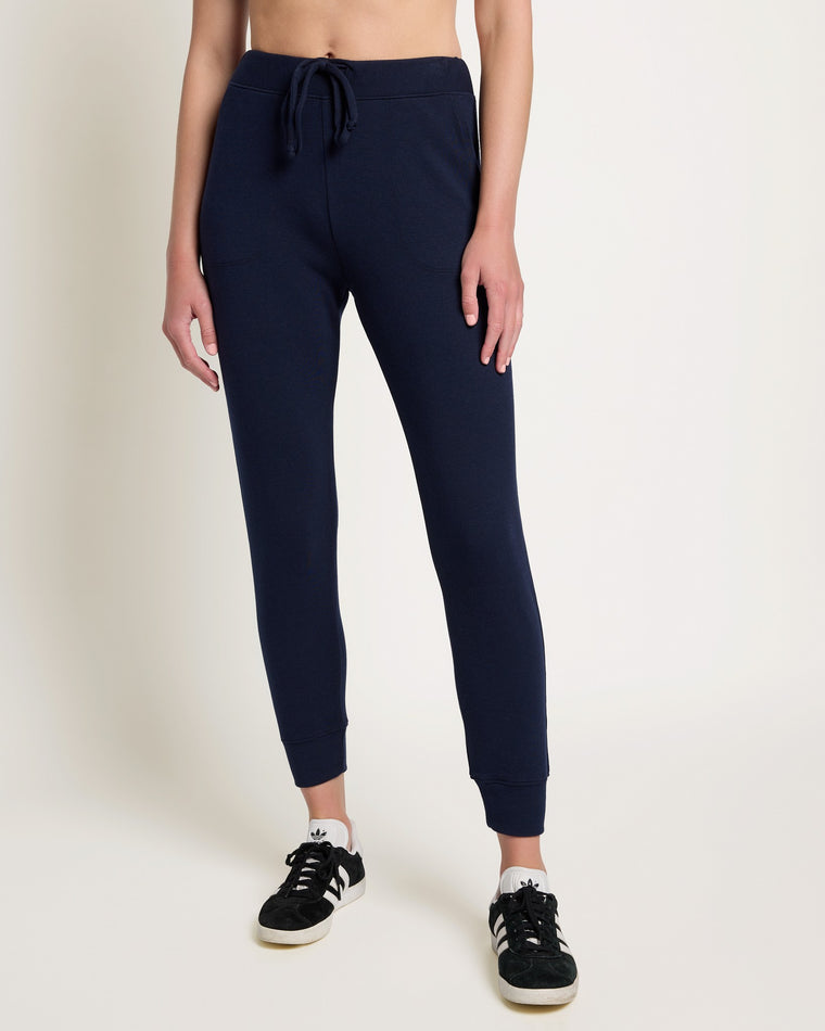 Navy $|& Interval Crescent Joggers - SOF Front