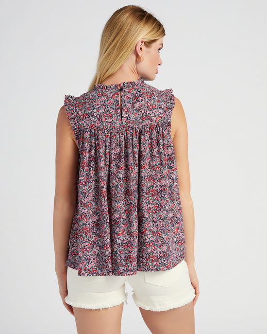 Sleeveless Ditsy Floral Woven Top