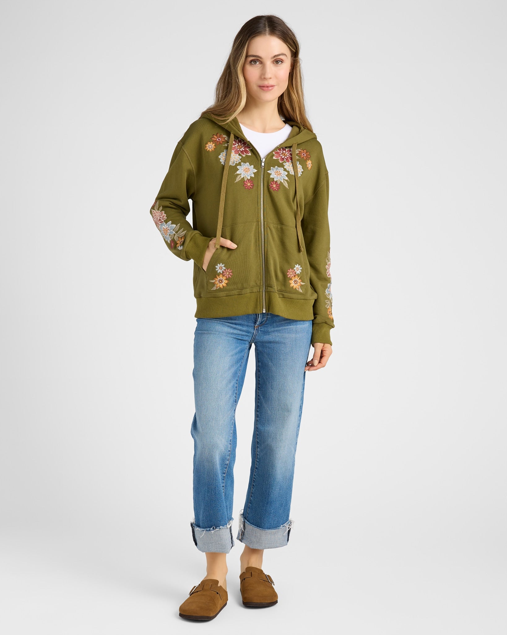 Neptune Boho Embroidered Full Zip Hoodie - 100% Cotton – Wantable