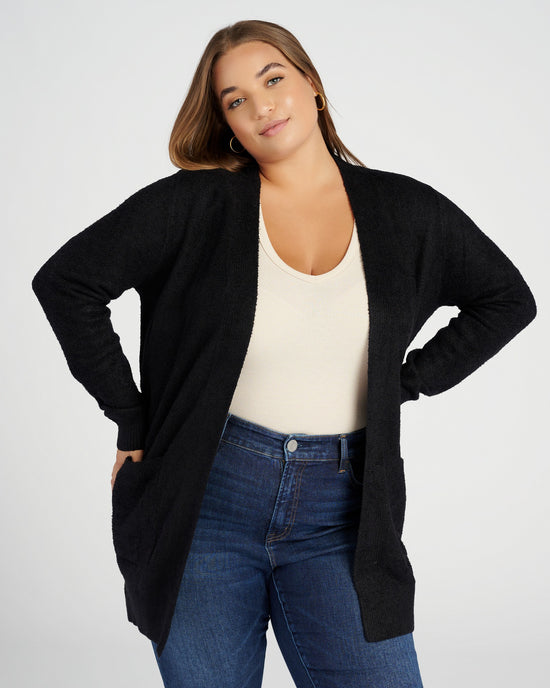 Black $|& Search For Sanity Cozy Cardigan - SOF Front