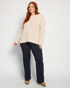 Cream $|& Bobeau Hi-Low Popcorn Pullover Sweater - UGC On Fig