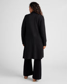 Black $|& Bobeau Long Sleeve Open Front Cardigan - SOF Back