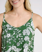 Green/White Floral $|& West Kei Sleeveless V-Neck Knit Floral Cami Top - SOF Detail