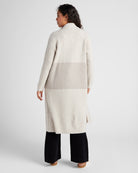 Oatmeal/Dove $|& Bobeau Long Shawl Neck Cardigan - SOF Back