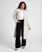 Oatmeal/Dove $|& Bobeau Long Shawl Neck Cardigan - SOF Front