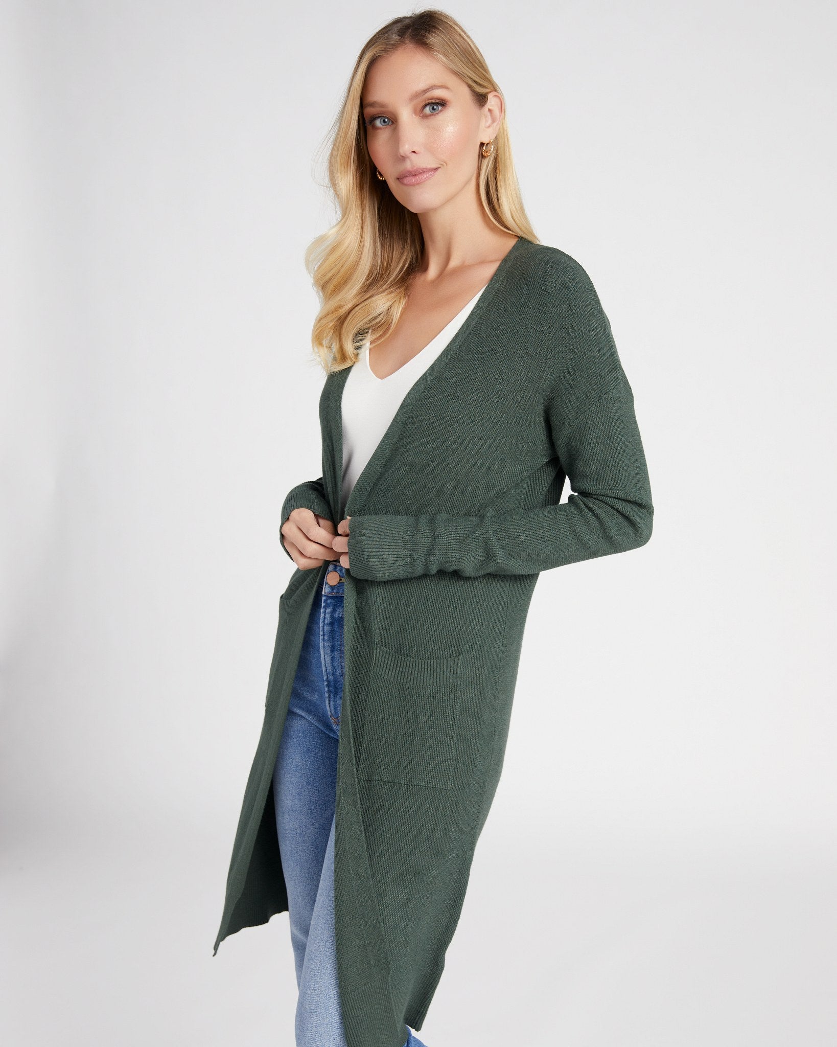 Pine $|& Tea N Rose Soft Touch Sweater Cardigan - SOF Front