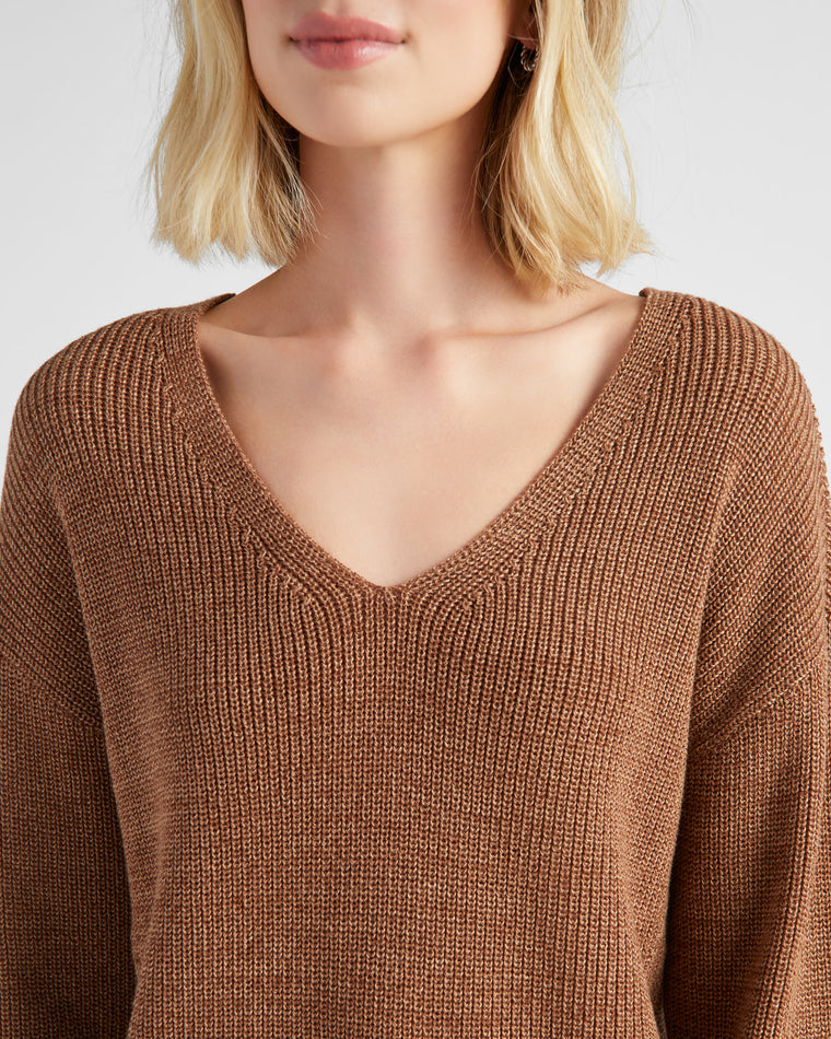 Caramel Mix $|& Gentle Fawn Tucker Sweater - SOF Detail