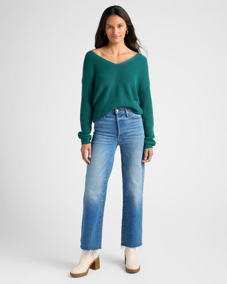 Emerald $|& Gentle Fawn Tucker Sweater - SOF Full Front