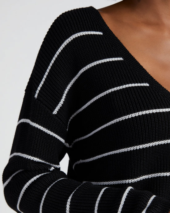 Black Stripe $|& Gentle Fawn Striped Tucker Sweater - SOF Detail