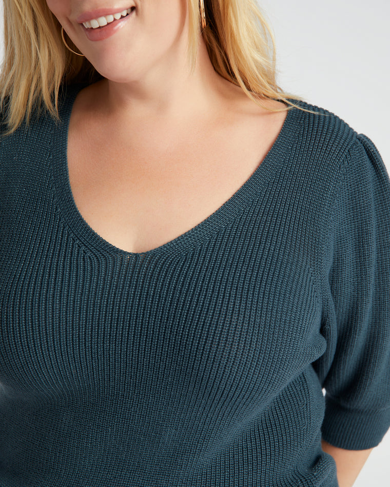Deep Teal $|& Gentle Fawn Phoebe Pullover - SOF Detail