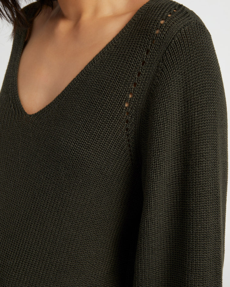 Olive $|& Gentle Fawn Hailey Sweater - SOF Detail