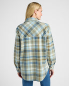 Sage Blue Plaid $|& Thread & Supply Tullis Polar Fleece Shacket - SOF Back