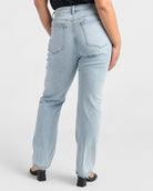 Medium Light Blue $|& Lovervet 90's Vintage Stretch Straight Leg Jeans - SOF Back