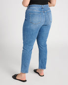 Medium Blue $|& Lovervet High Rise Straight Leg Ankle Jeans - SOF Back