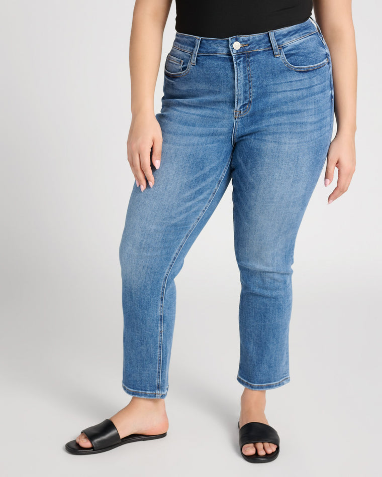 Medium Blue $|& Lovervet High Rise Straight Leg Ankle Jeans - SOF Front