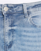 Medium Blue 32" $|& Lovervet High Rise Flare Leg Jeans - SOF Full Front