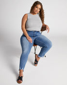 Medium Blue $|& Lovervet High Rise Skinny Jeans - SOF Full Front