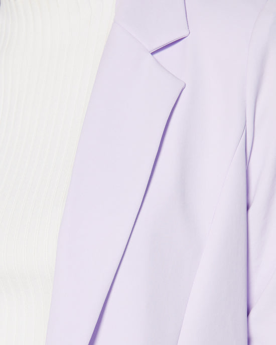 French Lilac $|& Skies Are Blue Shirred Sleeve Blazer - SOF Detail