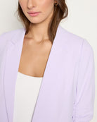 French Lilac $|& Skies Are Blue Shirred Sleeve Blazer - SOF Full Front