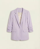 French Lilac $|& Skies Are Blue Shirred Sleeve Blazer - VOF Detail